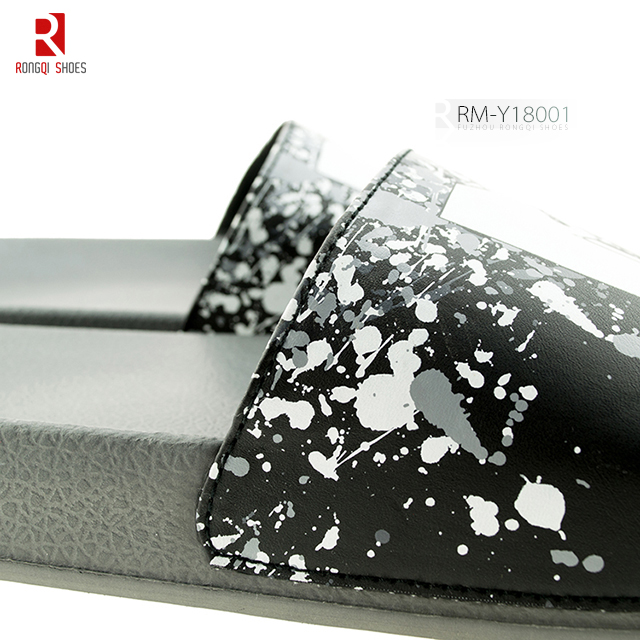 PVC men's custom logo slip-on slide sandals