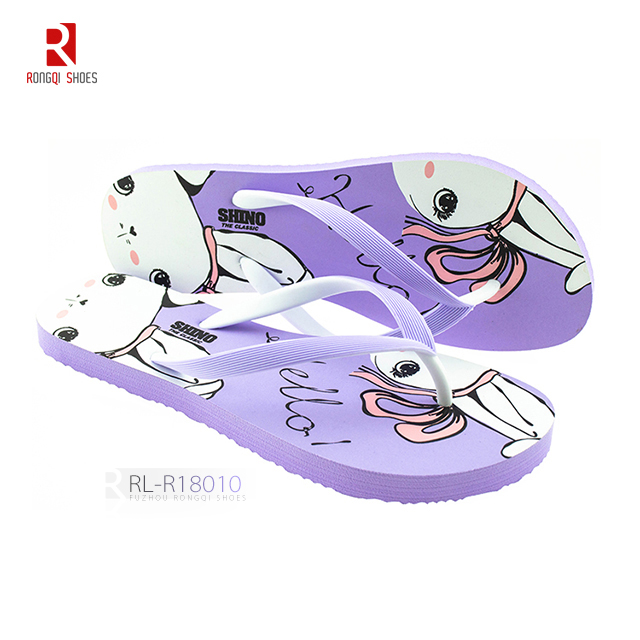Factory latest made new double color strap women flip flop slipper