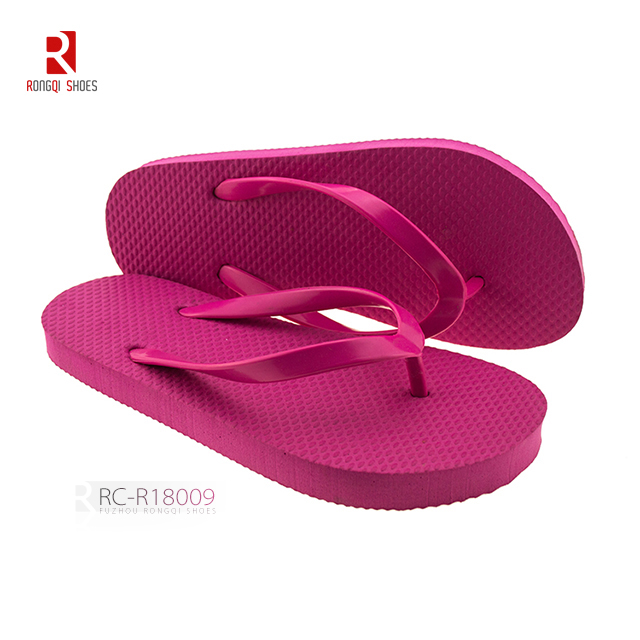 Pure color customer's logo wholesale unisex flip-flops slippers