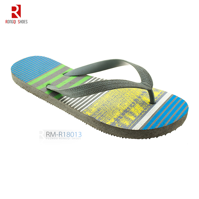 EVA Outsole Printed EVA Insole with PVC Strap Upper Flip-flops, Men's Slippers