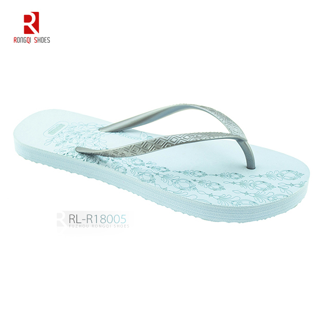 China latest design laser printing women EVA flip flops