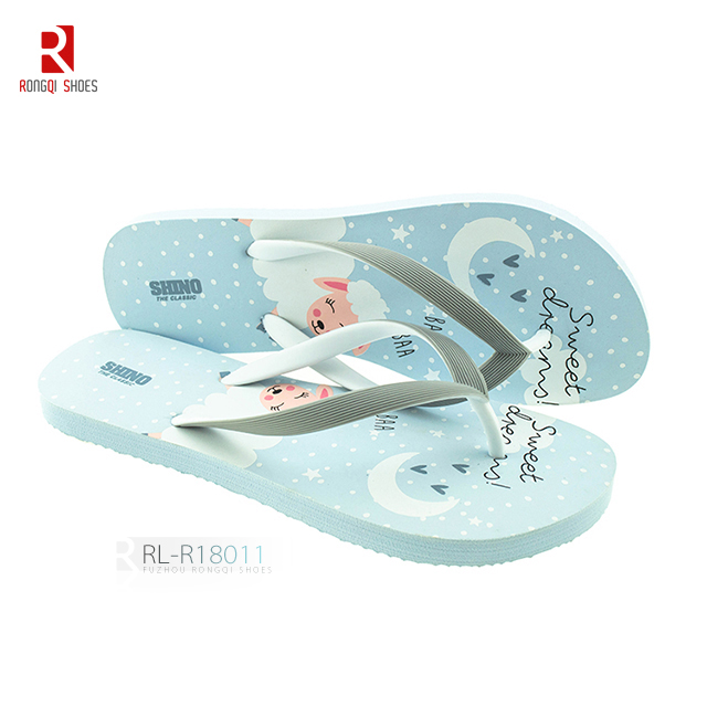 Factory latest made new double color strap women flip flop slipper