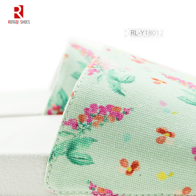 Ladies' printed upper PVC solo slide slippers