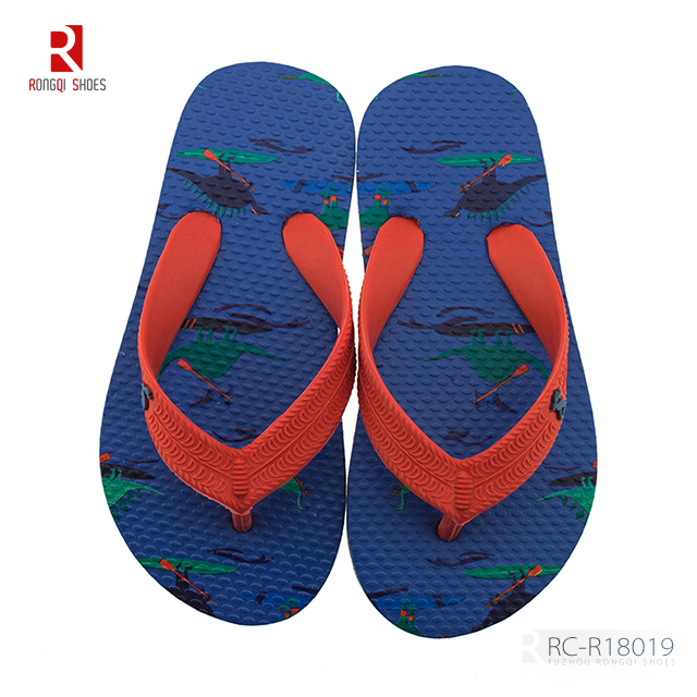 PE outsole with rubberupper boy's beach flip-flop