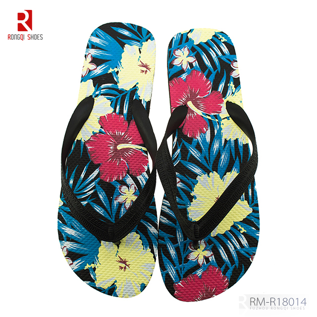 Molded PE outsole men's beach flip-flops