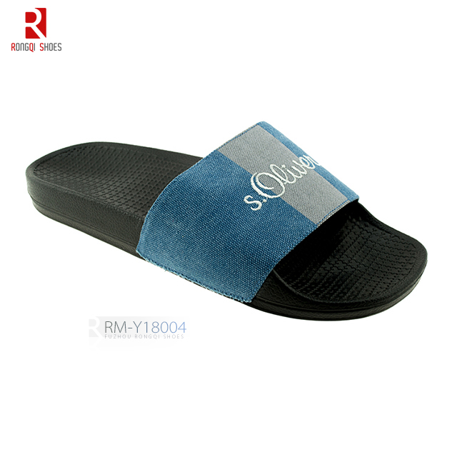 Outdoor embroidered slip-on outdoor men's PVC slide slippers