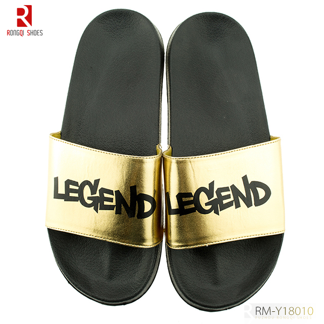Custom logo printed men's PVC slide slippers
