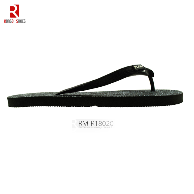 PE Outsole Printed PVC Straps Men's Flip-flops, Beach Slider Slippers EVA Sandals