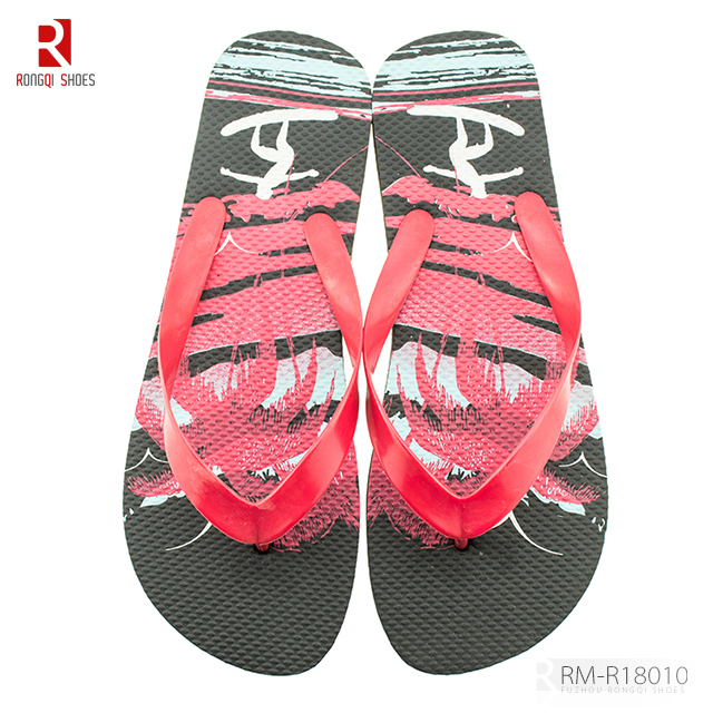 Good quality PE sole, PVC with sequined V-straps beach mens' flip-flops slippers