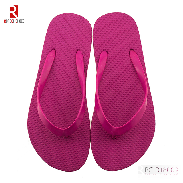Pure color customer's logo wholesale unisex flip-flops slippers