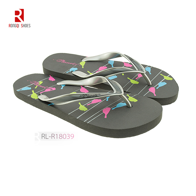 Double color pvc strap cheap pe women flip flop