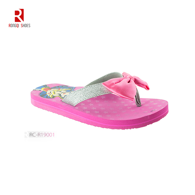 2020 new flip flops flat bottom printing slippers bow tie fashion sandals slippers