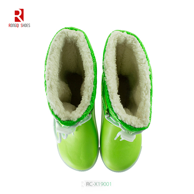 Children Rubber Rain Boots Fashion Lace Waterproof Customized Kids Rubber Rain Shoes