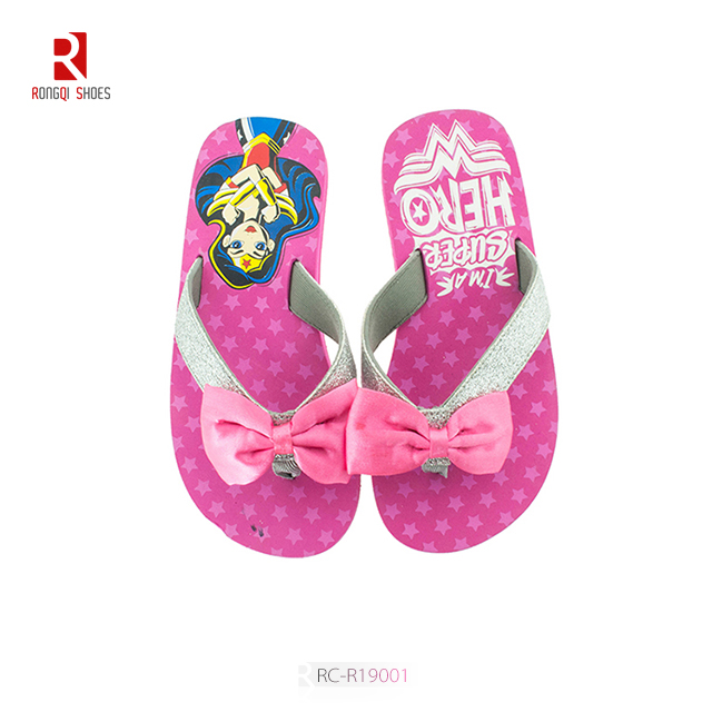 2020 new flip flops flat bottom printing slippers bow tie fashion sandals slippers