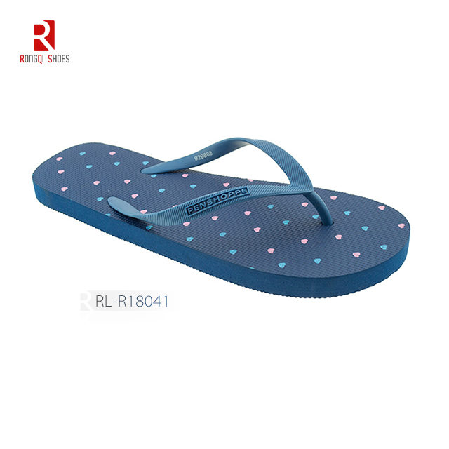 Cheap wholesale pattern customized beach PE flip flops for women