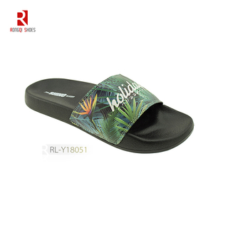 Wholesale fancy outdoor and indoor women EVA slides print logo customized
