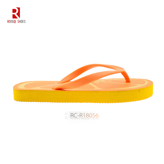 Wholesale children unisex customized fruit shape flip flops with PE outsole