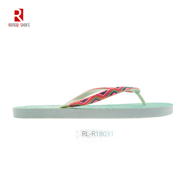Wholesale Bohemia style women customized beach PE flip flops