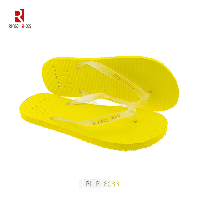 Cheap wholesale solid color unisex customized beach PE flip flops